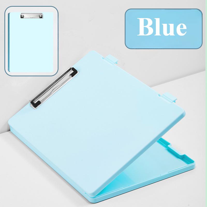 

Папка А4 Коробка для хранения с зажимом-пластиной Студенческий специальный артефакт для хранения и систематизации тестовых работ Большая вместимость Книга для информации 1PC синий