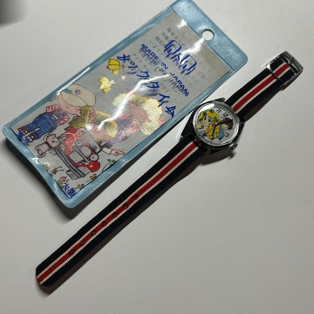 Used Retro Q&Q Candy Candy Hand-wound Watch Vintage with Toei Sticker