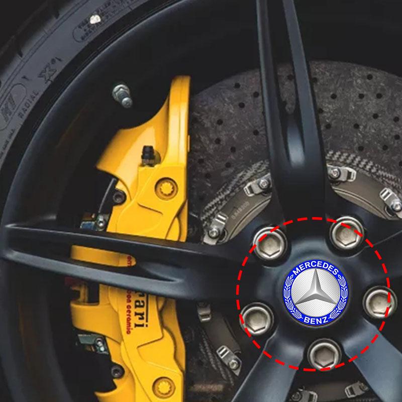 FA024PCS 56mm Auto Wheel Center Hub Tyre Vehicles Stickers For Mercedes Benz C350 C180 C200 C250 C300 C Class W204 W108 W124 W126 UDHW1