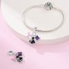 Plated 925 Silver Pink paperclip high heels Charms Fit 925 Charms Bracelet Beads Jewelry Gifts for Women