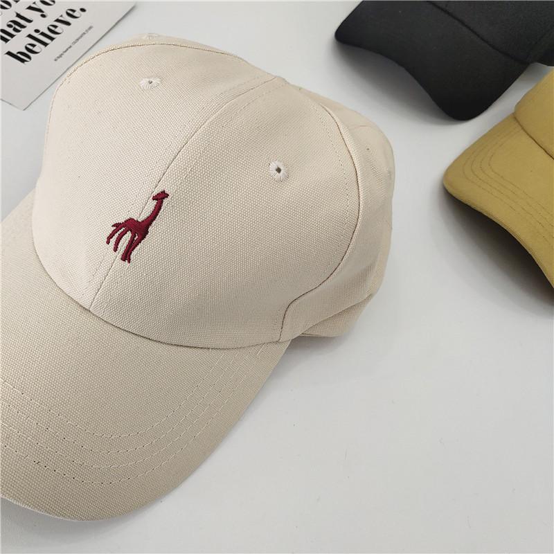 Korean Style Brand Versatile Embroidered Deer Baseball Cap for Women Japanese Niche Soft Top Round Face Student Baseball Cap for Men