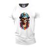 USA Colorful Skeleton Horror Skull Men's T-Shirt Humour Funny New Gift Tee S-3XL