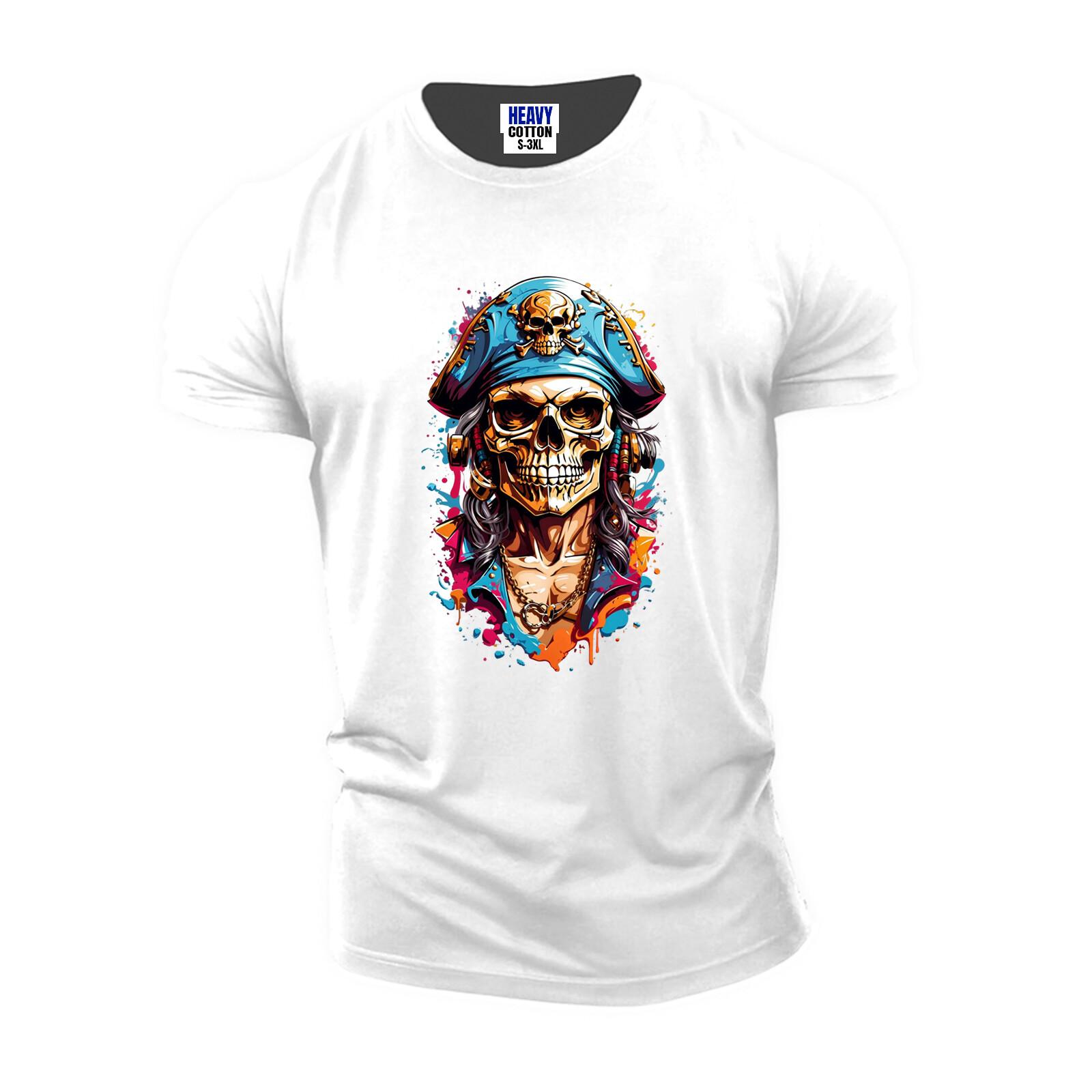 USA Colorful Skeleton Horror Skull Men s T-Shirt Humour Funny New Gift Tee S-3XL S