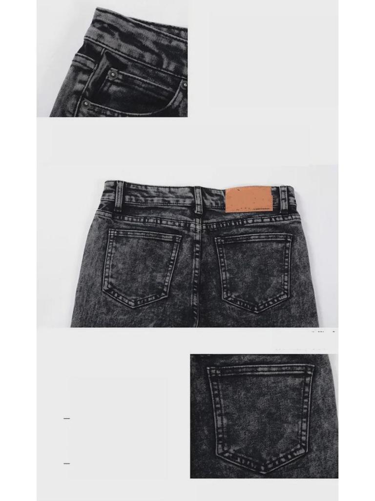 Pánské slim fit plus sametové zateplené skinny džíny v korejském stylu