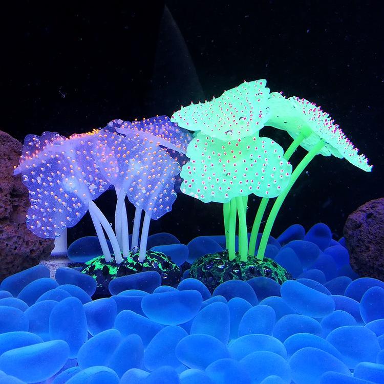 Fish Tank Simulation Decoration, Luminous Silicone Underwater World, Fluorescent Fake Coral, Aquarium Scenery, Colored Sea Anemones