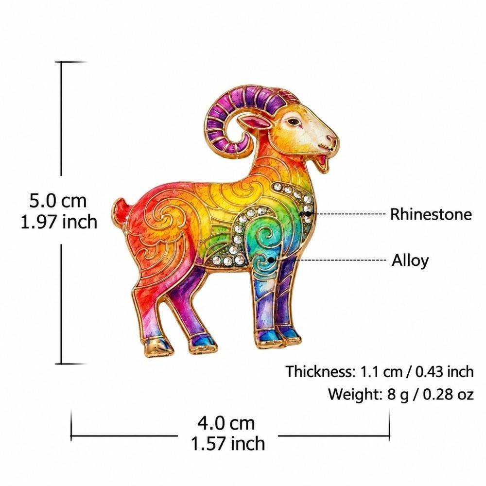 Diamond-inlaid Sheep Brooch Vintage Brooch Pins Trendy Lady's Suit Brooch  Cloth Accessories