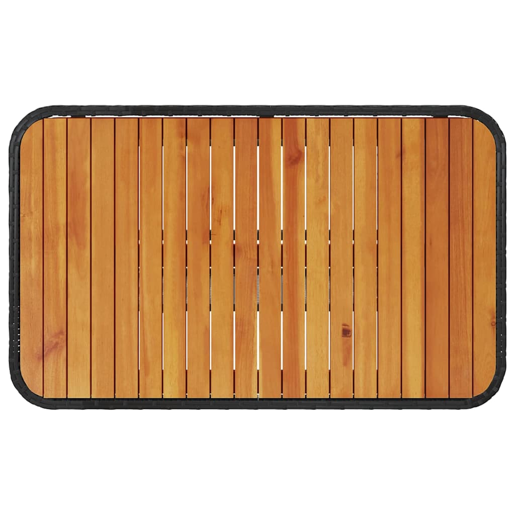 Garden Dining Set Black Poly Rattan
