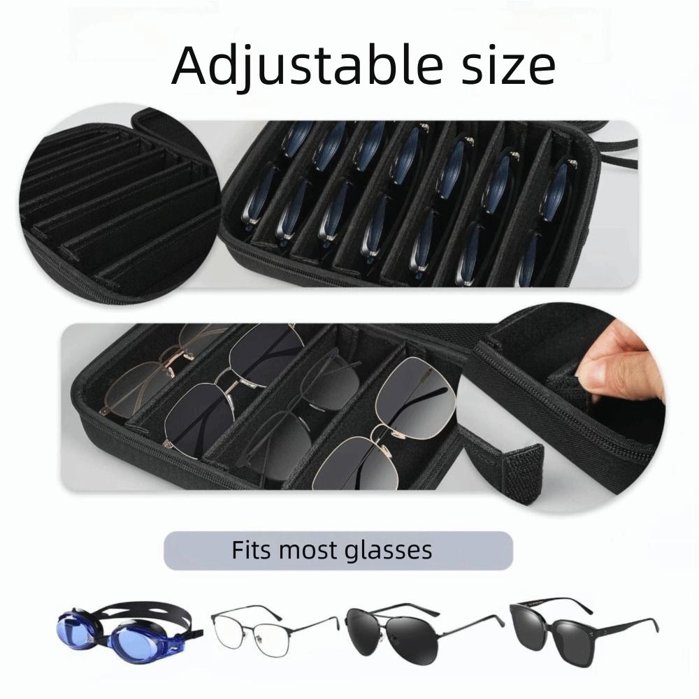 Portable Glasses Case 4/5/7/8 Slots Travel Sunglasses Organizer Sunglasses Cases  For Women Men