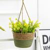 Stroh Hängender Korb Hanfseil Geflochtene Blumenkörbe Topfpflanzen Blumentöpfe