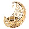 Romantic Candlestick Iron Hollowed Moon Shaped Candle Holder for Weddings Christmas Dining Coffee Table Decoration