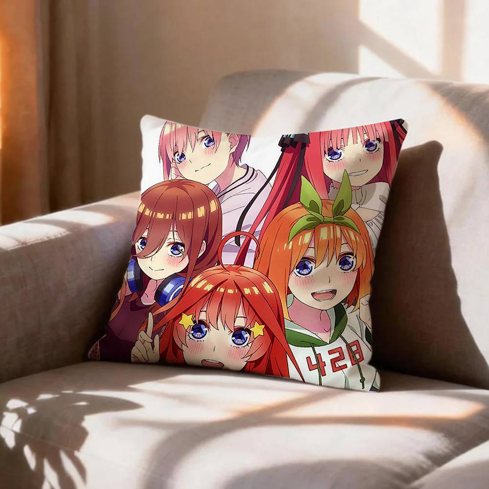 CUTE TThe Quintessential Quintuplets   Pillow Case Pattern Printed Pillowcase For Living Room Sofa Cushion Cover
