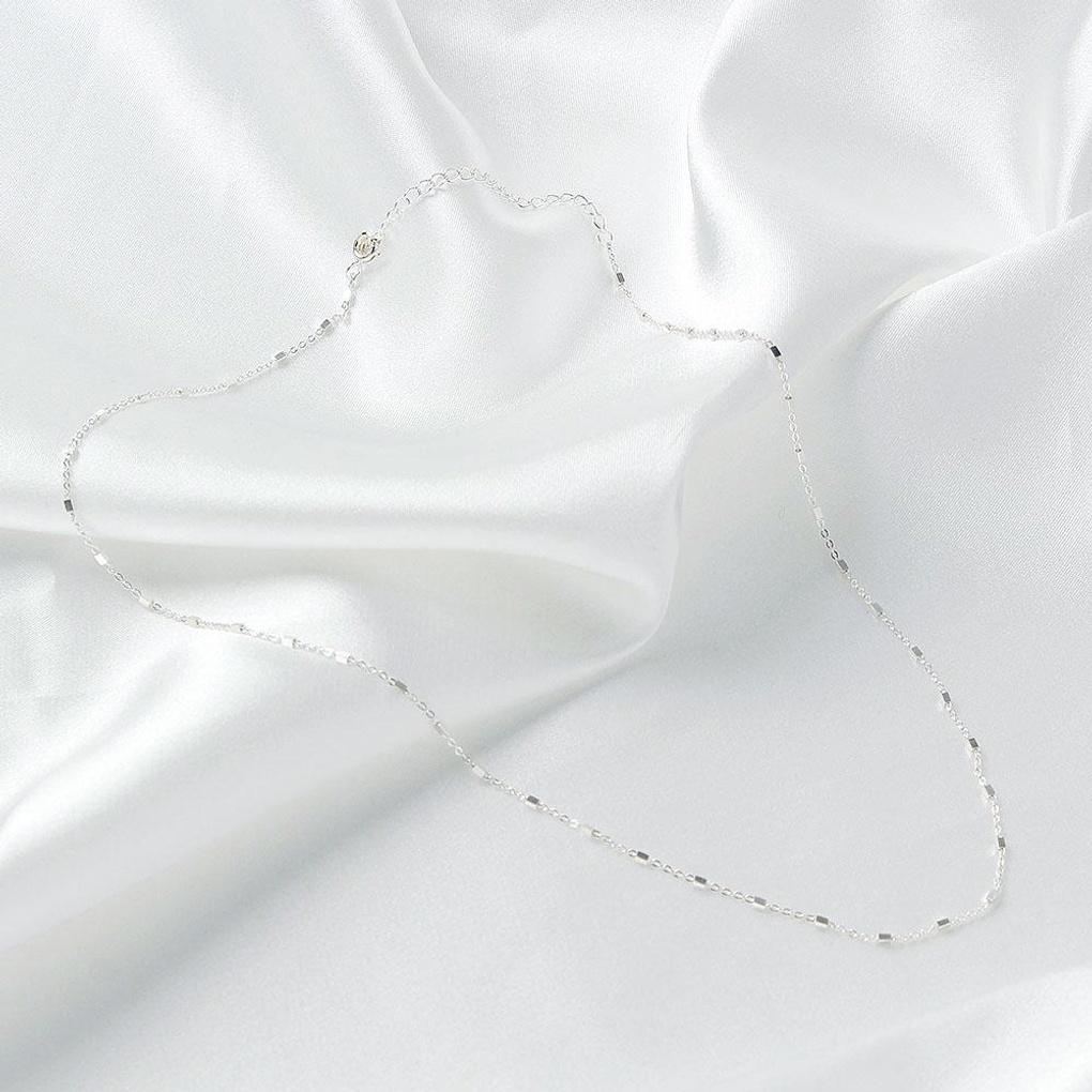 Einfache mehrschichtige Halskette, versilbert mit 925er Silber
