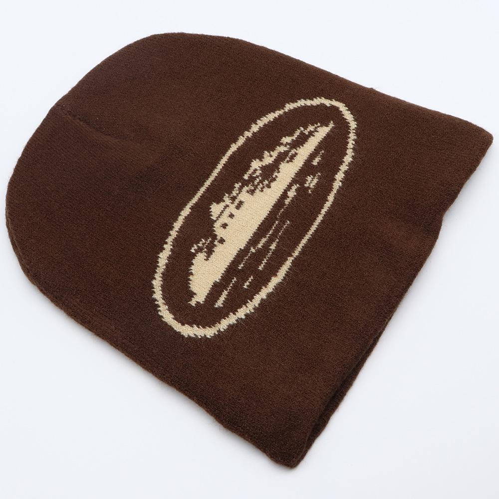 

Versatile Street Fashion Hip Hop Knit Beanie - Trendy Jacquard Hat for Warmth and Style Medium (56-58cm) бежевий/кавовий