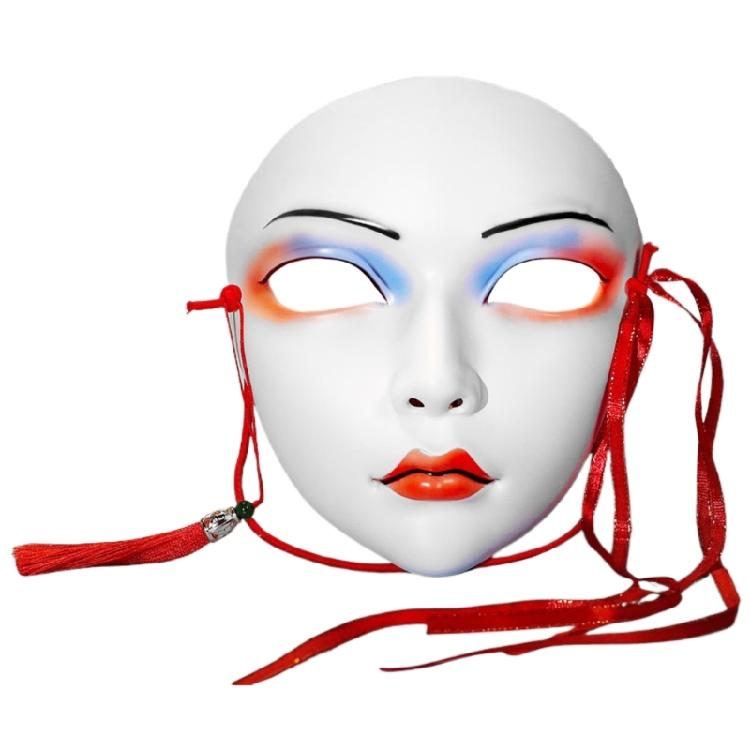 Maska Halloweenowa Ręcznie Malowana Maska Bal Maskowy Ozdoba z Frędzlami Maska do Teatru Maska na Całą Twarz Dla Kobiet Cosplay