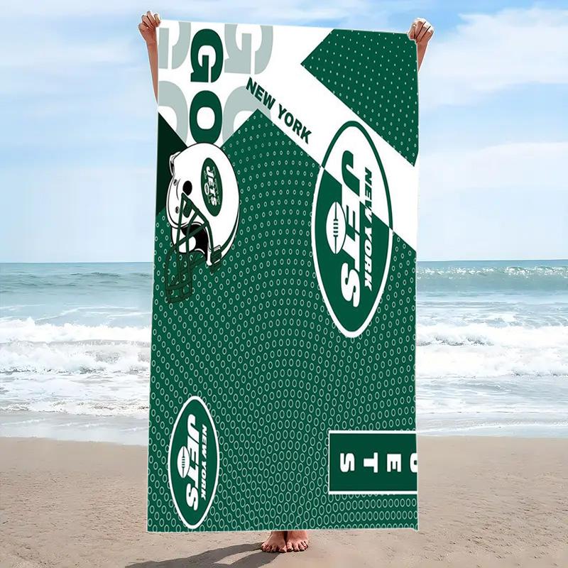 NY Jets Print Beach Towel, Large Soft Quick Dry Towel for Beach Camping Swimming