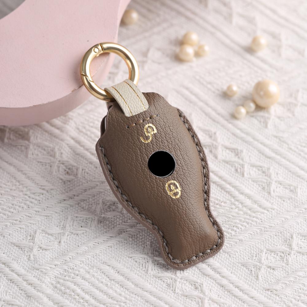 2 3 Botton Leather Car Key Case Fob Cover For Mercedes Benz Cla Glc Gla Glk W203 W210 W211 W204 W176 A B C Class Amg Accessories