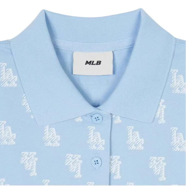 New MLB Los Angeles Dodgers SS24 Short Sleeved Dress Women's Sky Blue 3FOPM0143-07SBS