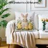 Easter Bunny Chicks Pillow Cover Faux Embroidery 2D Print Floral Spring Decor Soft Cozy For Sofa Bed Living Room Gifts