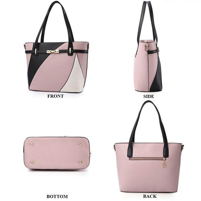 Elegant Pu Patchwork Leather Handbags For Women With Multifunctional Design