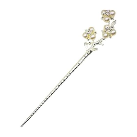 Miaomyao Hairpin Kanzashi, Single Piece, Japanese Attire, Tomesode, Kimono Hair Accessory, Metal, Couple, Antique Flower, Cherry Plum Peach Plum,