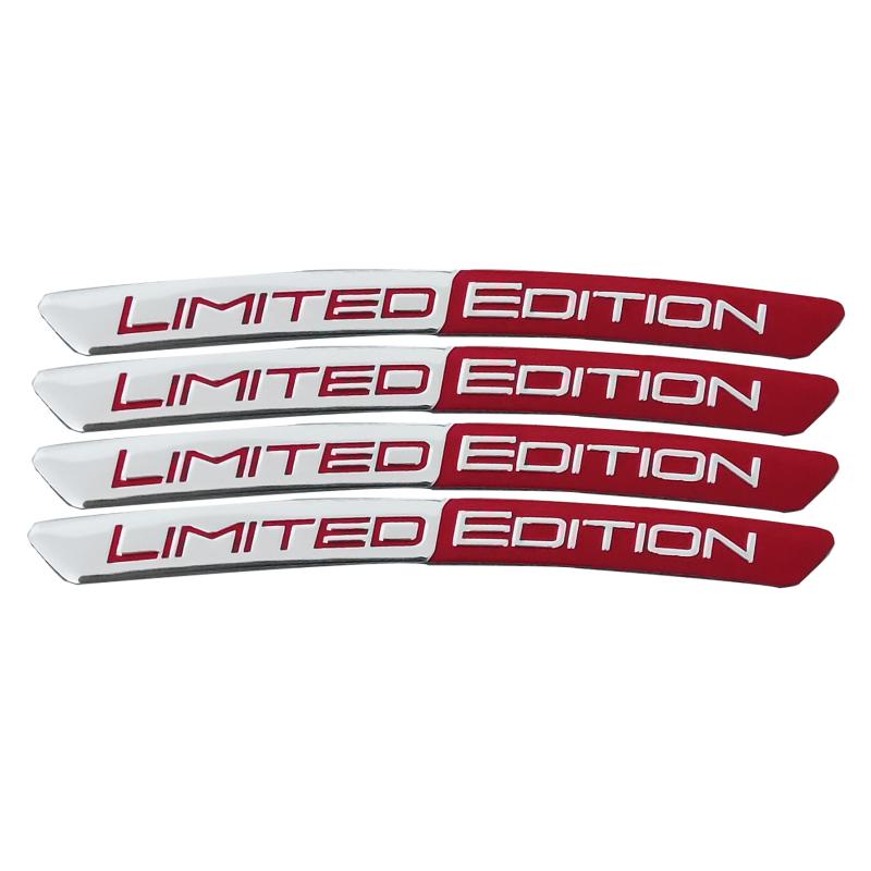 4pcs/set New Aluminium Limited Edition Wheel eyebrow Alloy Sport Emblem Car Wheel Hub Stickers For Universal Car Accessories
