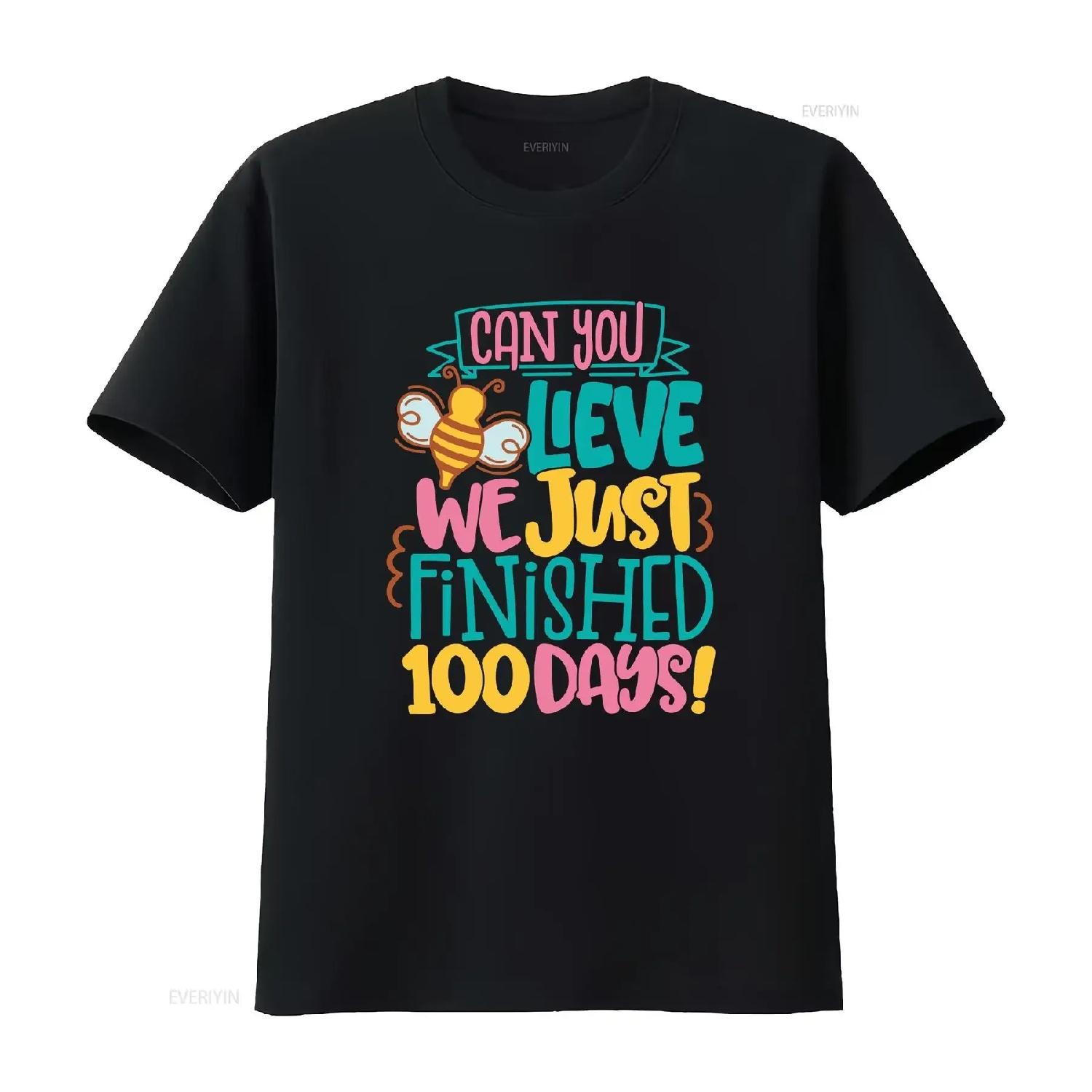 

Funny Kids T Shirt 100 Days of School Cute Clothing Celebration Outfit Teacher Brighter vintage Washed Top For Everyday Wear XXXXXL різнокольоровий