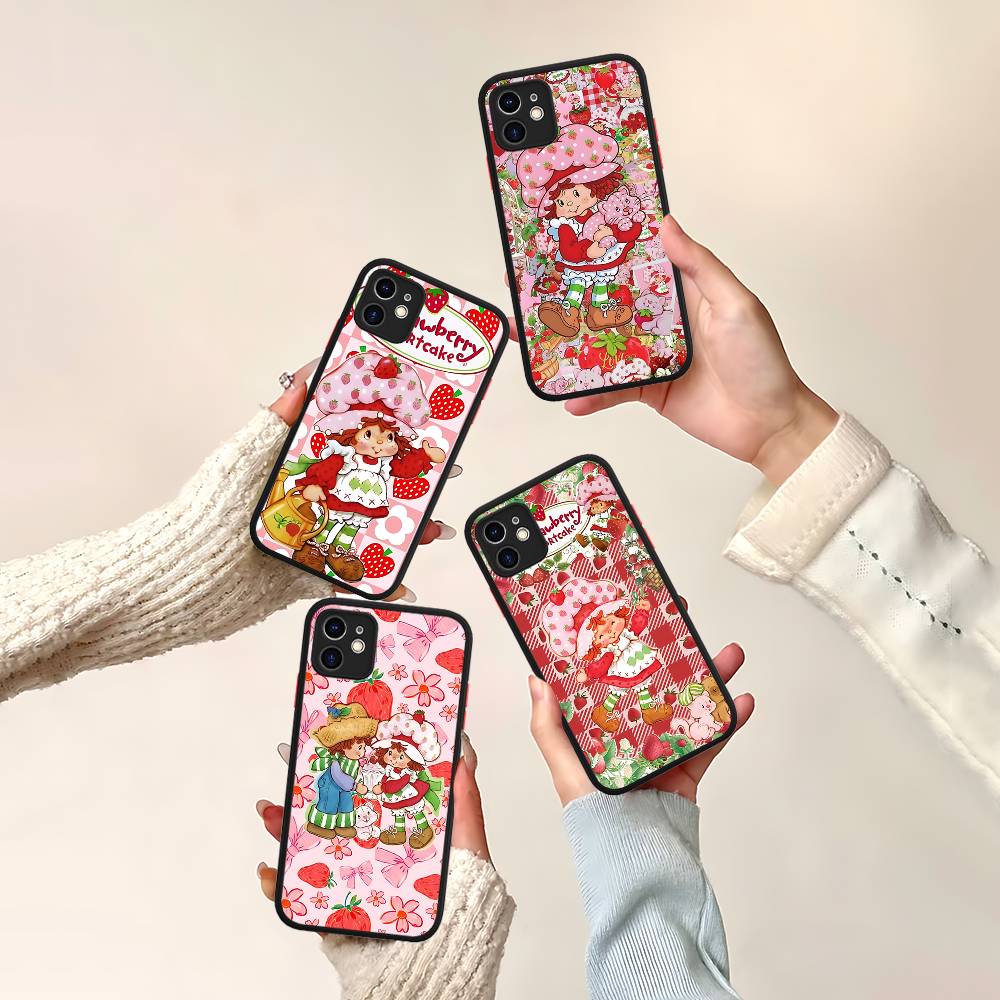 Girl Pink Strawberry S-Shortcake Phone Cases For IPhone 16 15 14 Plus 13 12 11 Pro Max Matte Oft Bumper Phone Cover