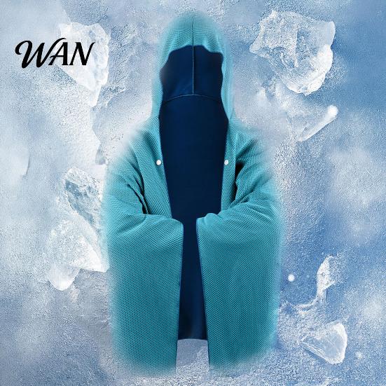 Cooling Fabric Cloak Towel Cloak, Hooded Cool Cape, Beach Cape Instant for Men Women Summer Yoga Camping
