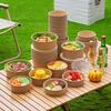 Disposable Bento Boxes, Paper Bowls, Disposable Bento Boxes, Paper Plates, Kraft Paper Bowls, Food-Grade, Eco-Friendly, Degradable Round Microwaveable