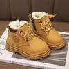 Children's Cotton Boots Autumn and Winter Velvet Girls' Martin Boots Soft Sole Boys' Small Yellow Boots Warm Large Cotton Warm Baby Cotton Shoes