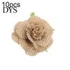10Pcs Burlap Christmas Flower Rose Handmade DIY Rustic Wedding Xmas Party Decor