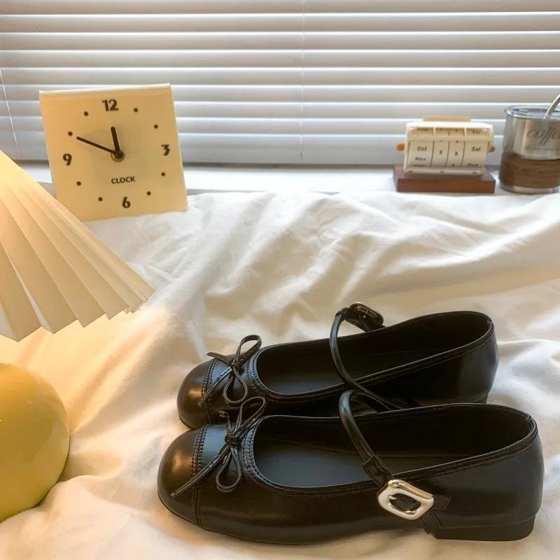 Women's Shoes 2024 Fashion Buckle Women's Flat Shoes Spring Square Toe Shallow Mouth Soft Sole Casual Office Women's Shoes