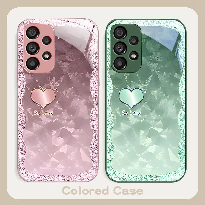 Gradient Purple Heart For Samsung S8 S9 S10 S20 Ultra S21 Pro S22 Plus S23 FE S24 Ultra S25 Edge S25Ultra Glass Phone Case