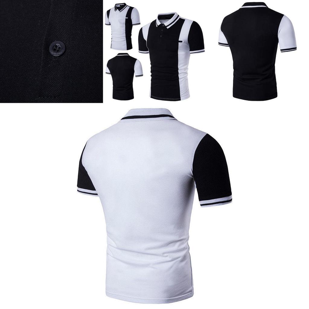 Premium Quality Summer Men's Stylish Casual T-shirts Slim Fit Short Sleeve Polo Shirt Tops Perfect For Everyday Wear