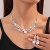 Kristall Strass Schmuckset Exquisites Kristall Halskettenset Braut Halskette Ohrringe Set Bankett