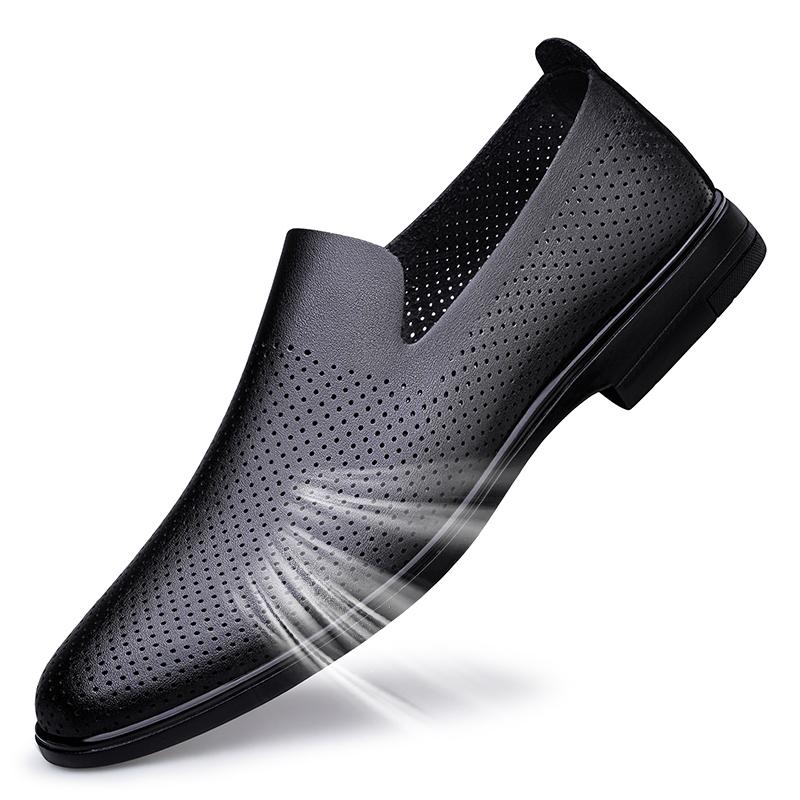 Genuine Leather Men Footwear Slip On Office Man Formal Shoes Wedding Party Men Dress Shoes Breath Driving Lazy Loafers Moccasins