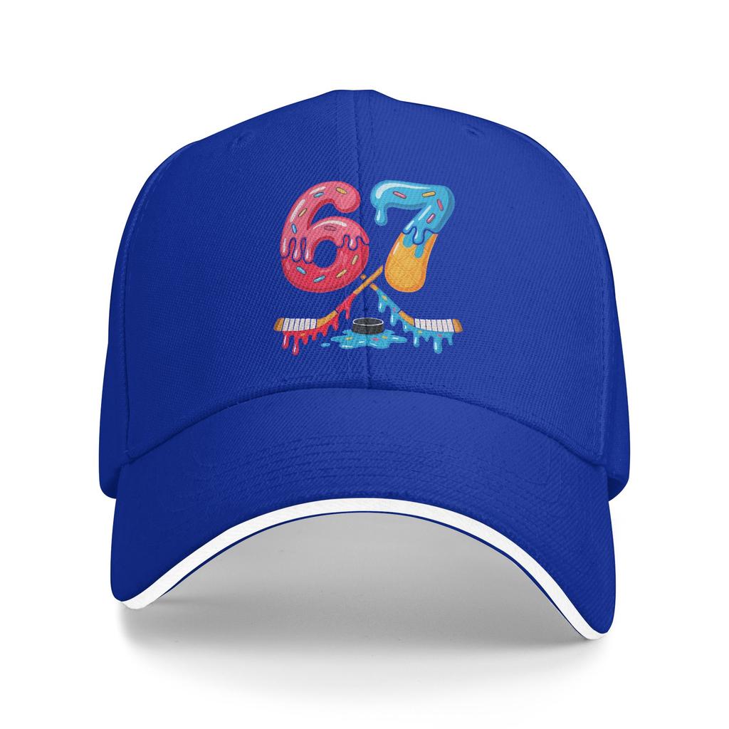 Summer Casual Baseball Cap Hockey Number 67 Donut Ice Cream Birthday Hiking Fishing Trucker Hat For Men Streetwear Baseball Caps