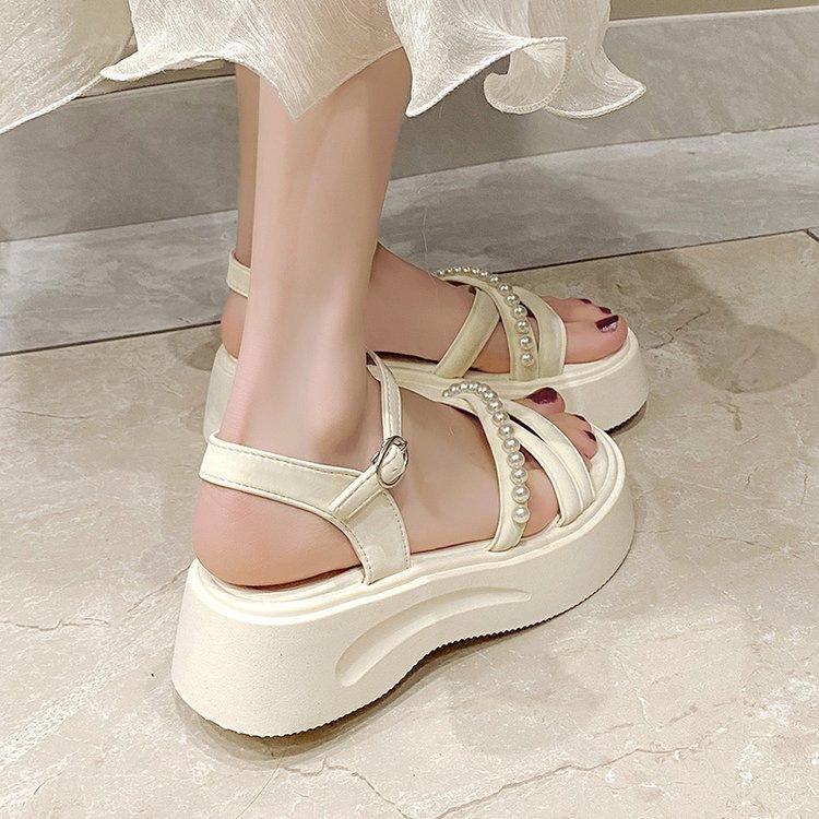 Platform Sandals Women's Summer New 2025 Soft Sole Versatile Word Belt Comfortable Wear-resistant Casual Women's Beach Cool Slippers