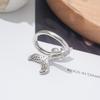 New Open Women's Ring Niche Design High-end Luxury Light Luxury Exquisite Micro-encrusted Artificial Zircon Fishtail Party