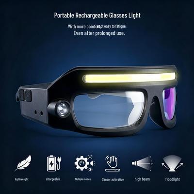 Rechargeable Headlamp Glasses with Strong Light for Auto Repair and Maintenance