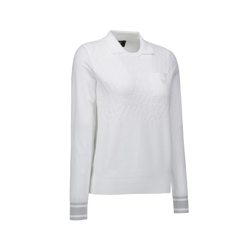 ANEW GOLF Women Fa Logo Pattern Sweater_Wh