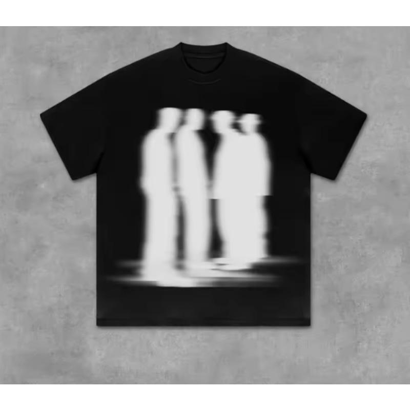 

Street Atmosphere Virtual Shadow Characters Shadow Graphic Cotton TShirt Unisex Y2K Vintage Oversize Tshirt Summer Women Tops Tees 4XL