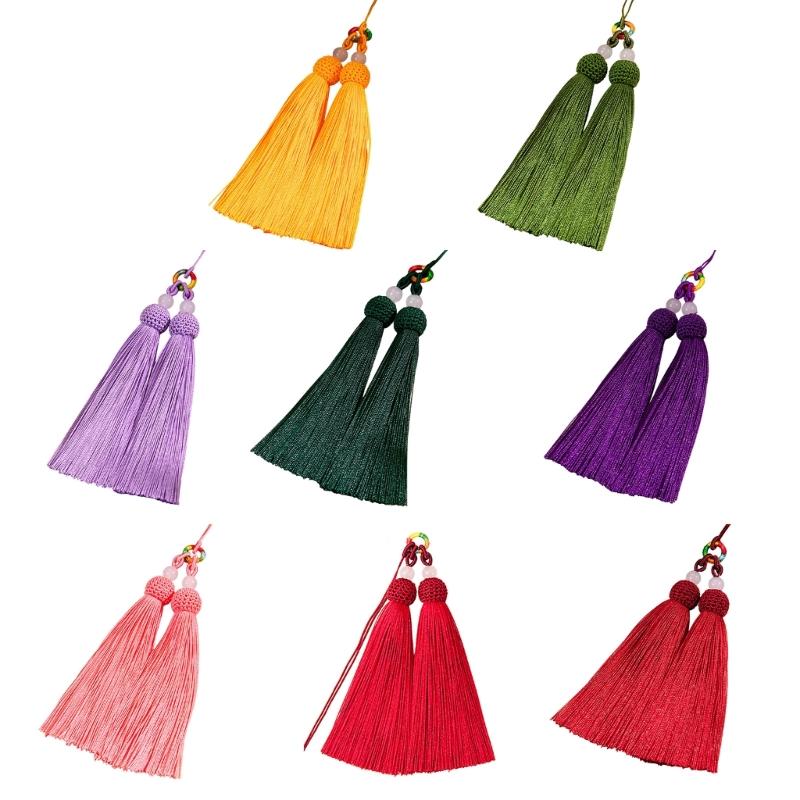Lightweight Keychain with Double Tassels Multipurpose Vertical Tassels Decoration for Keys Purses Backpacks