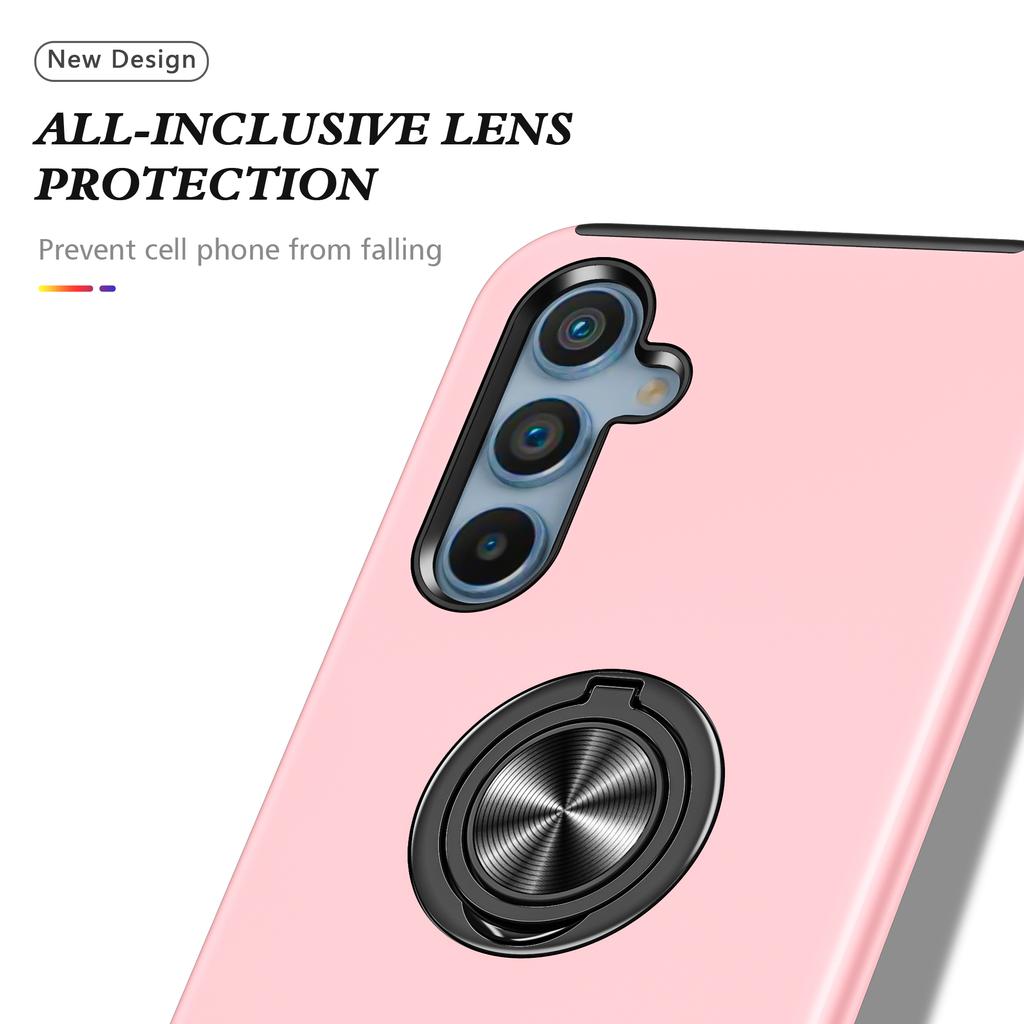 For Samsung Galaxy S24 FE Case PC+TPU Phone Cover with Rotatable Ring Holder