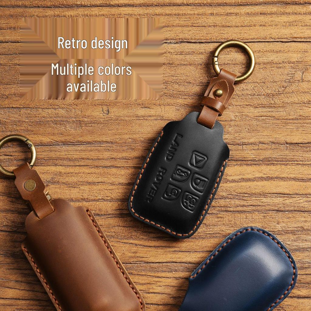 Premium Genuine Leather Key Case for Land Rover - Full Coverage, Signal-Friendly Protection