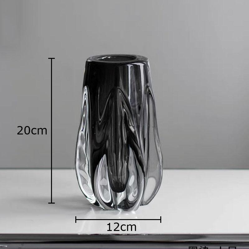 

Minimalism Gray Glass Vase Hydroponics Flower Pots Desk Decoration Crafts Flowers Arrangement Floral Vases Room Aesthetic Decor