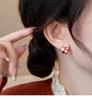 Red Checkerboard Pattern Niche Earrings