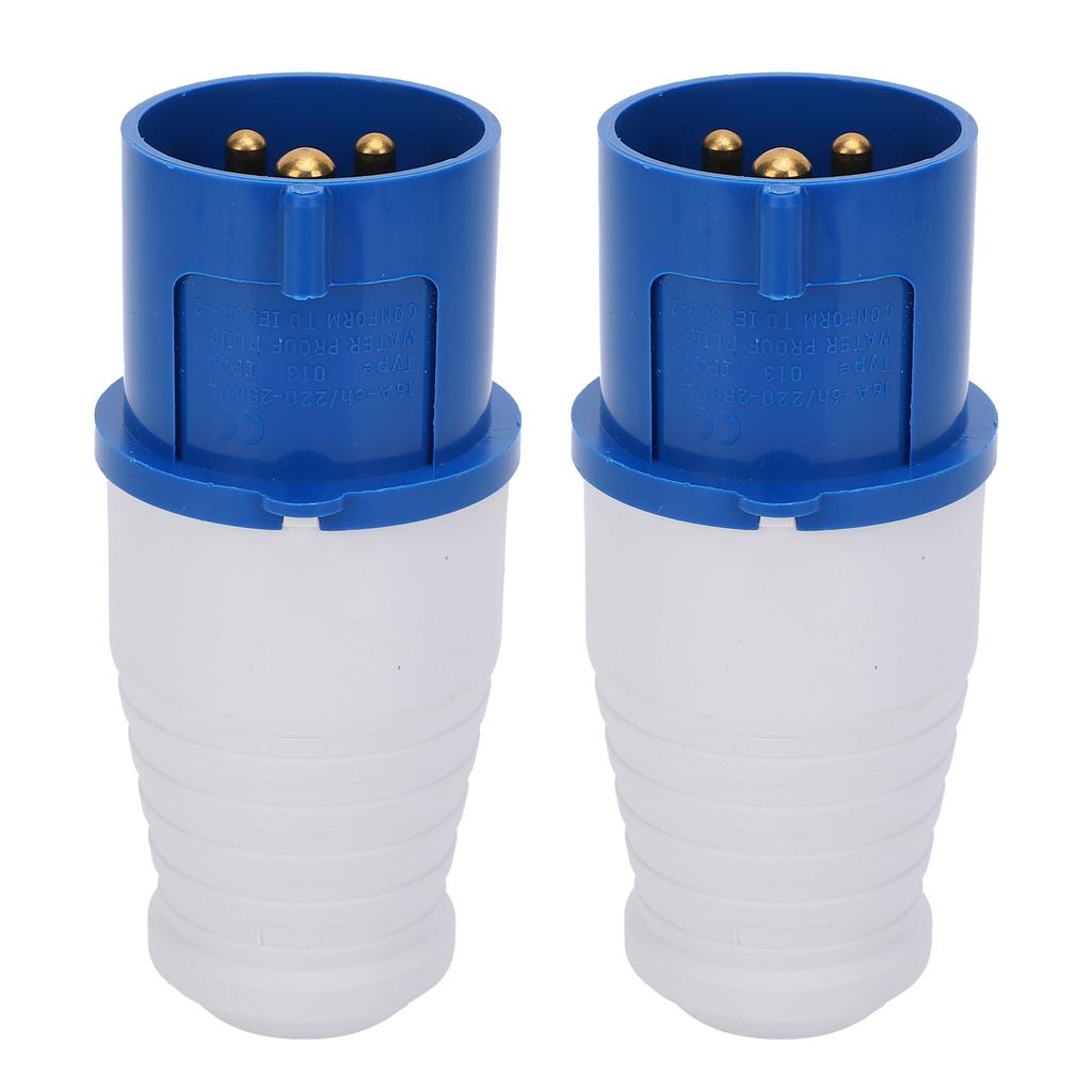 2Pcs Industrial Power Plug 3Pin SinglePhase ExplosionProof Waterproof 16A 3 Hole 220250V