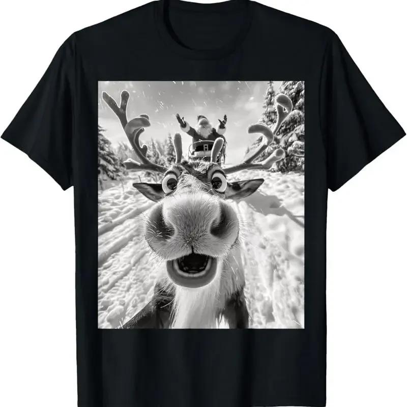 Funny Reindeer Selfie Christmas T Shirt