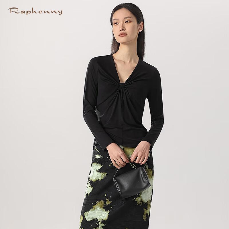 

Женский трикотажный топ с французским V-образным вырезом, облегающего кроя, с длинным рукавом M